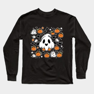 Kawaii Halloween Ghost Long Sleeve T-Shirt